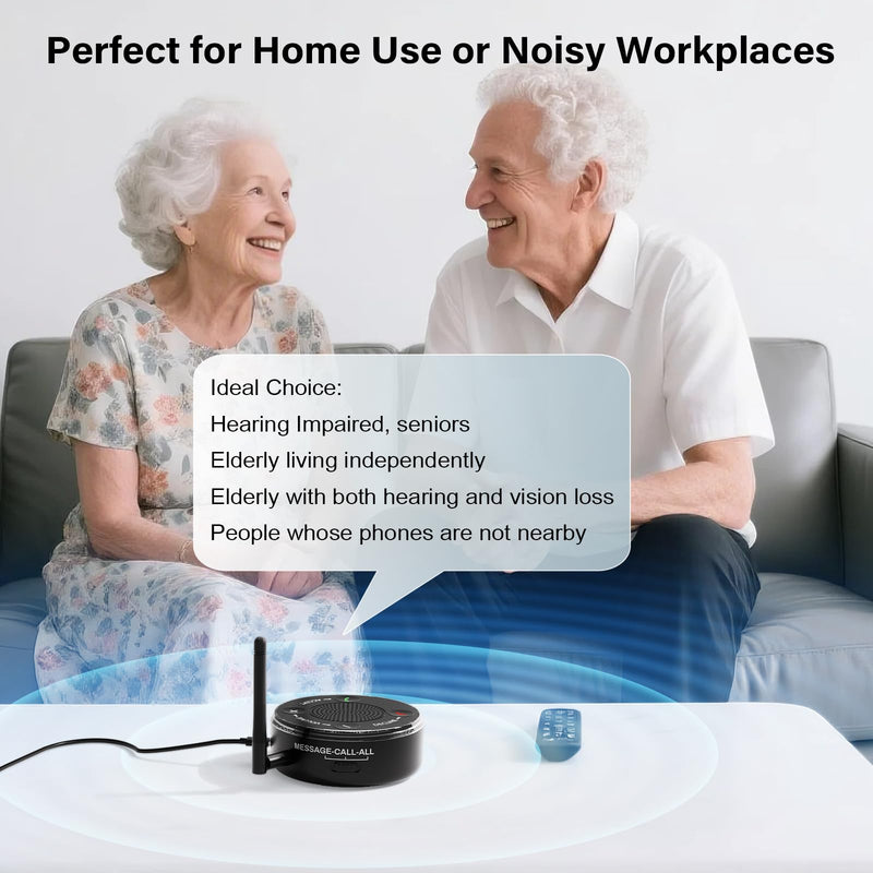 Cell Phone Ringer Amplifier & Flasher for Seniors & Hearing Impaired, 116dB