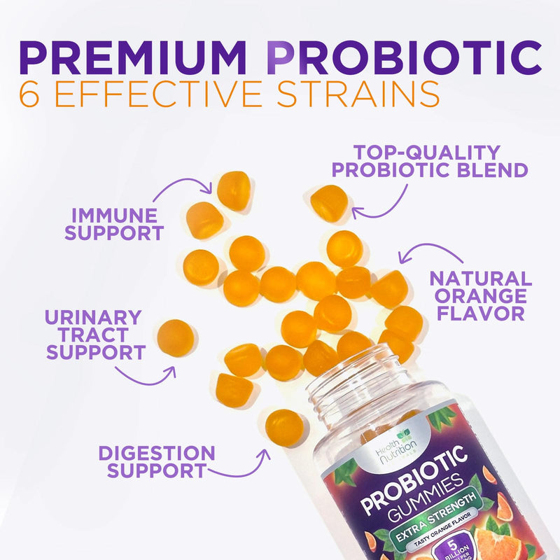 Probiotic Gummies for Women & Men - Advanced Multi-Strain Probiotic Formula - Gut & Digestive Health Support Gummy for Occasional Bloating - Daily Acidophilus Probiotics Supplement - 120 Gummies 120 Count (Pack of 1)