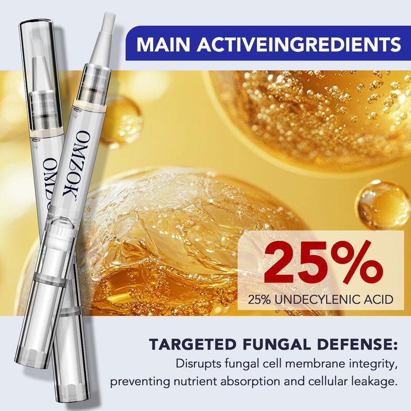 Toenail Fungus Pen - 25% Undecylenic Acid, Tea Tree Oil - Toenail Fungus Treatment Extra Strength for Toe Nail Repair Pen for Damaged Nails, Foot Fungal Nail Treatment for Fungi Funginail - 5pcs - BeesActive Australia