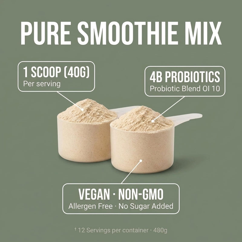 Olympian Labs Pure Smoothie Mix, Pea Protein Powder Plus Probiotics, Vitamins, Minerals, CLA, & Flax Seed.