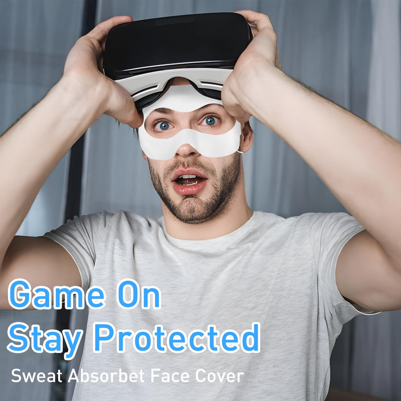 VR Face Cover Disposable Hygiene VR Face Eyes Mask Pads Facial Interface for Meta Quest 3 Quest 2, Accessories for Apple Vision Pro (Set 50, White) VR Disposable Mask White - BeesActive Australia