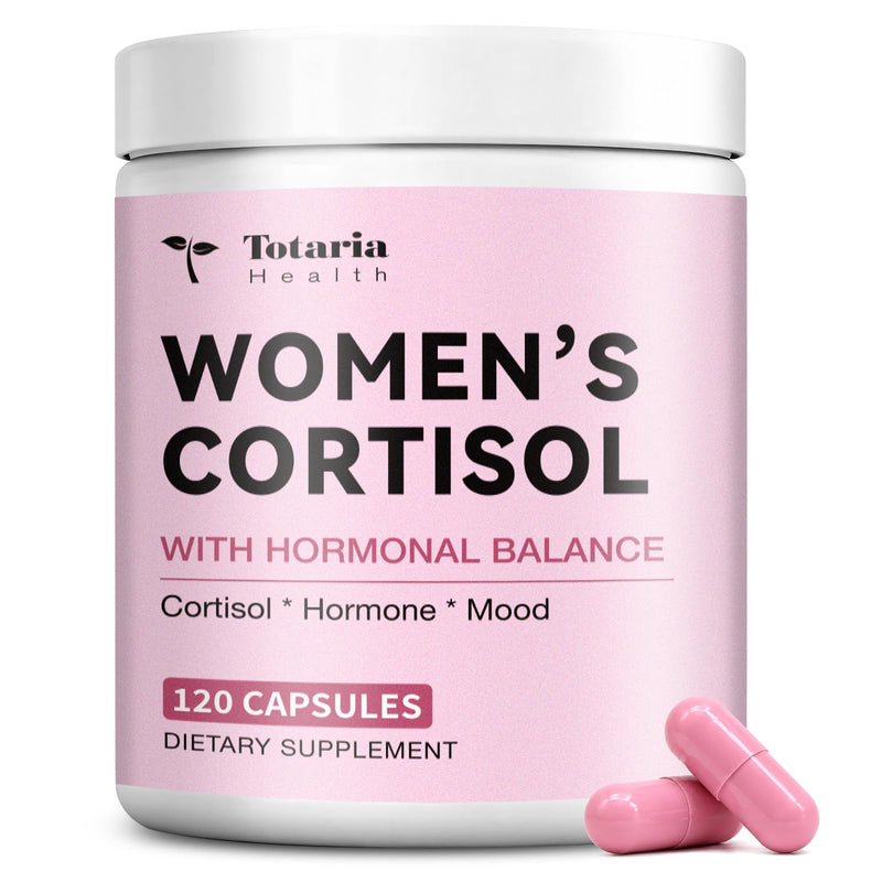 Totaria Women's Cortisol with Hormonal Balance | Stress Relief - Ashwagandha, L-Theanine, Magnesium, Myo-Inositol, Mood, Focus & Sleep Support, PMS* 120 Ct.