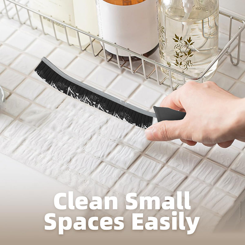 SXhyf Cleaning Brush - Hard Bristle Crevice Cleaning Brush, Multifunctional Gap Cleaning Scrub Brush, Cleaning Tools for Household Use, Home, Kitchen, Bathroom, Window, Vehicle, Faucets, Toilet, Grout Black Handles - BeesActive Australia