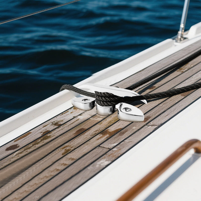Pacify 2 Pack Folding Boat Cleats 316 Stainless Steel 4.5/5/6 Inch Flip-Up Dock Cleats Marine Grade Retractable Boat Cleat for Deck, Dock, Kayak, Mooring, Rope Line with Fasteners 4.5inch - BeesActive Australia
