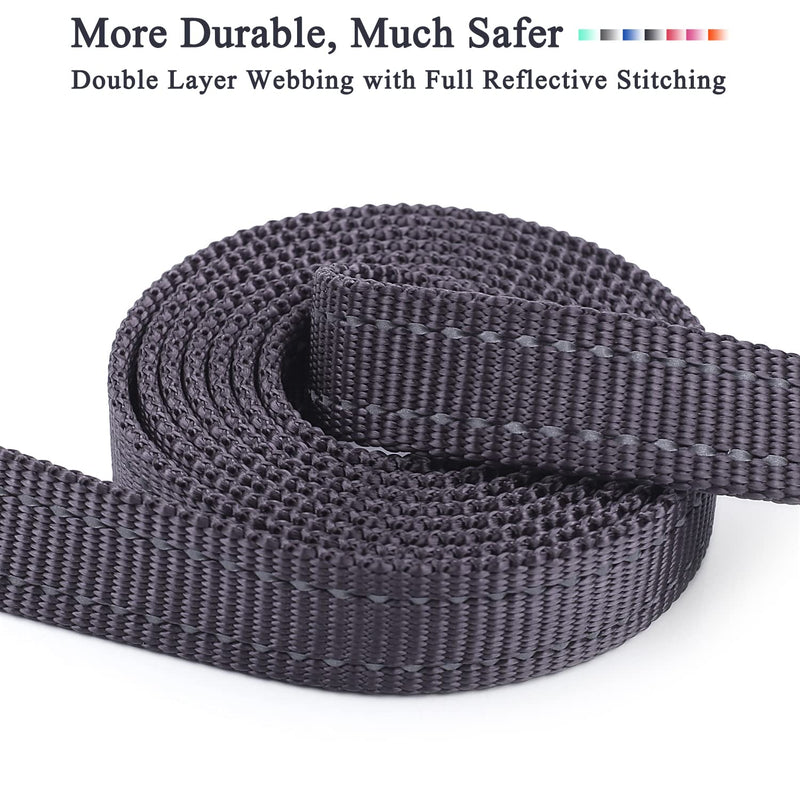 VIVAGLORY Dog Leash, Dog Training Leash with Comfortable Neoprene Padded Handle, Heavy Duty Walking Leash for Small & Medium Dogs 3 ft. x 1/2 in. (0~25 lbs.) Grey - BeesActive Australia