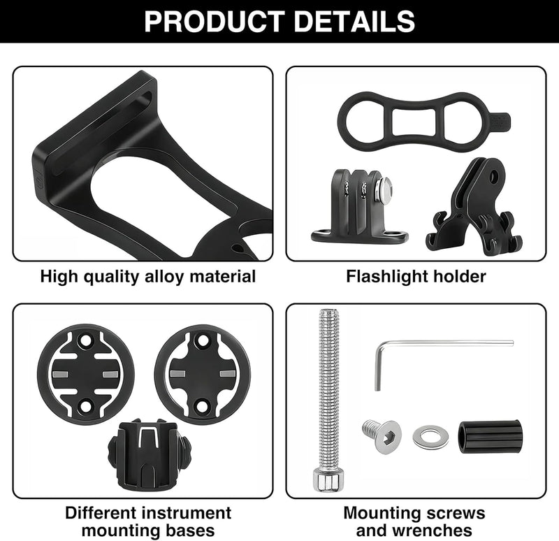 Bike Computer Mount for Garmin Edge Bike Combo Mount for Sports Action Camera Edge Extended Out-Front Mount for Garmin Series 1030 1000 830 820 810 530 520 510 500 25 20 Touring - BeesActive Australia