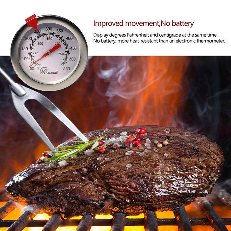 KT THERMO Deep Fry Thermometer with Instant Read,Dial Thermometer,6" Stainless Steel Stem Meat Cooking Thermometer,Best for Turkey,BBQ,Grill 1