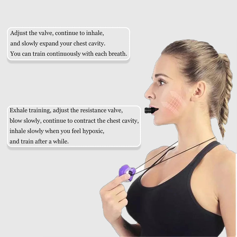 2 Pack Breathing Trainer, Exercise The bite muscles, Lung Function Trainer, Improve Breathing Ability, Adjustable Resistance, Easy to Carry, Easy to Clean, Can be Used for Fitness, Outdoor Exercise - BeesActive Australia