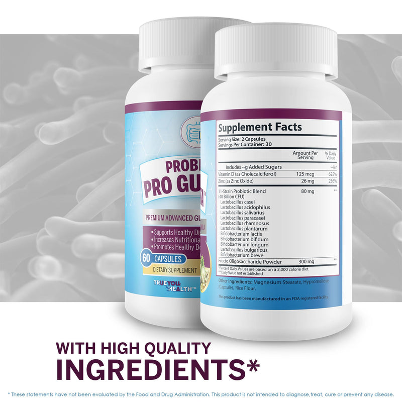Probiotic Pro Gut Vita - Gut Health Support Probiotic & Vitamin Formula - Promote Healthy Digestion, Nutrient Absorption, Bowel Movements - Help Improve Gut Microbiome for Additional Health Benefits