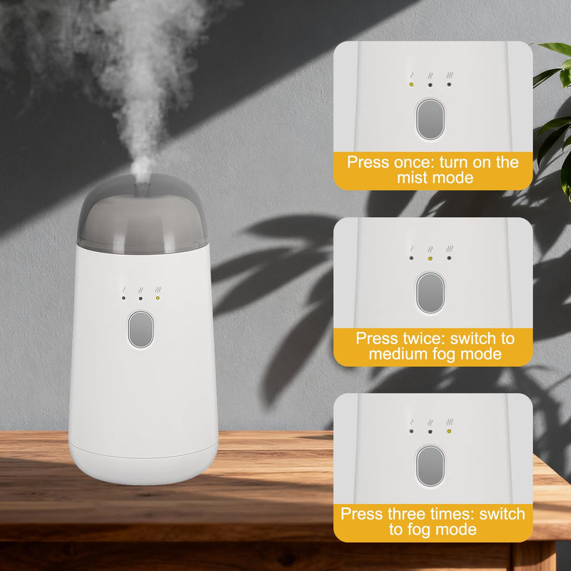 Waterless Diffuser for Essential Oil, Battery Operated Nebulizer, Portable Mini Scent Air Machine, Rechargeable Aromatherapy diffusers with 7color LED Light for Car, Home, Room, Office White - BeesActive Australia