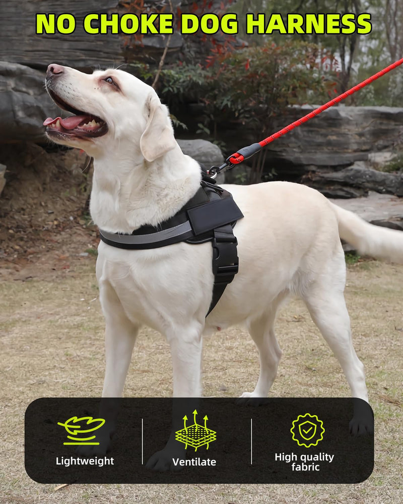 No Choke Dog Harness, No-Pull Reflective Dog Vest, Breathable Adjustable Pet Harness with Handle for Small, Dogs Outdoor Easy Walk, No Pull Harness(Black, Small) - BeesActive Australia