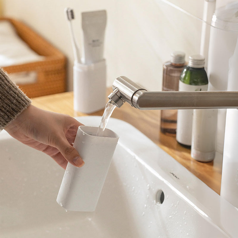 Compact Small White Travel Toothbrush Holder Case with Ventilation Hole, Portable Travel Toothbrush Cup with Cover, Storage Container for School Camping Business Trip Bathroom Simple White - BeesActive Australia