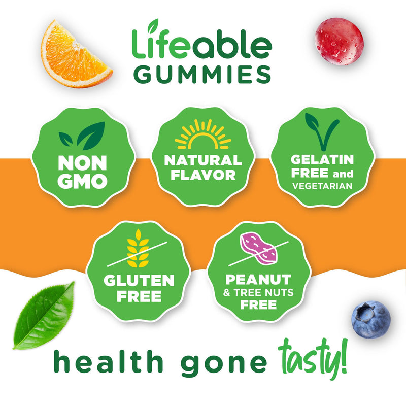 Lifeable Teens Biotin 10000mcg Gummies | Vitamin B7 | Vegan Biotin Supplement | Great Tasting Biotin Gummies for Hair Growth, Healthy Skin and Nails | Biotin Vitamins for Teens | 90 Gummies