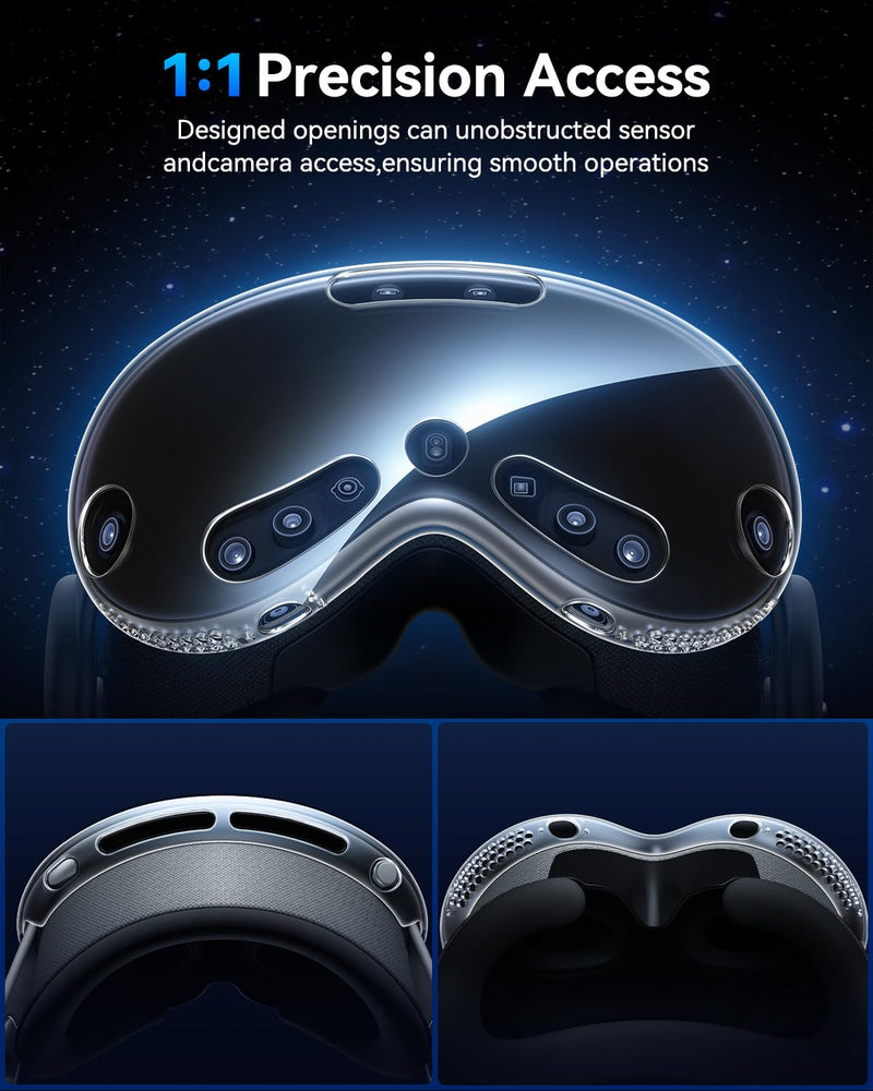 DIMONCOAT Compatible with Apple Vision Pro Case, [1:1 Coverage] Crystal Clear TPU Ultra Slim [Anti-Scratch Dustproof] Protective Cover for Apple Vision Pro VR Headset 2024 Accessories -Transparent - BeesActive Australia