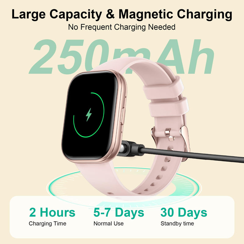 Smart Watch for Women with Bluetooth Call/Answer,1.75" Fitness Watch with Pedometer Heart Rate Sleep Monitor Step Counter Calorie 120+Sport Modes Smartwatch for Android iOS Pink(1.75'') - BeesActive Australia