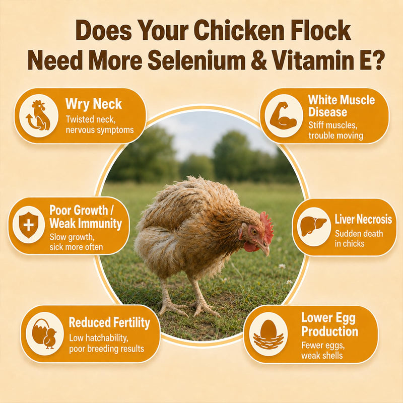 E+S Poultry Vitality Formula, Selenium& Vitamin E for Chickens & Poultry | Natural Selenium Yeast Liquid for Mobility Support, Nutritional Supplement for Heat Stress Resilience & Muscle Strength