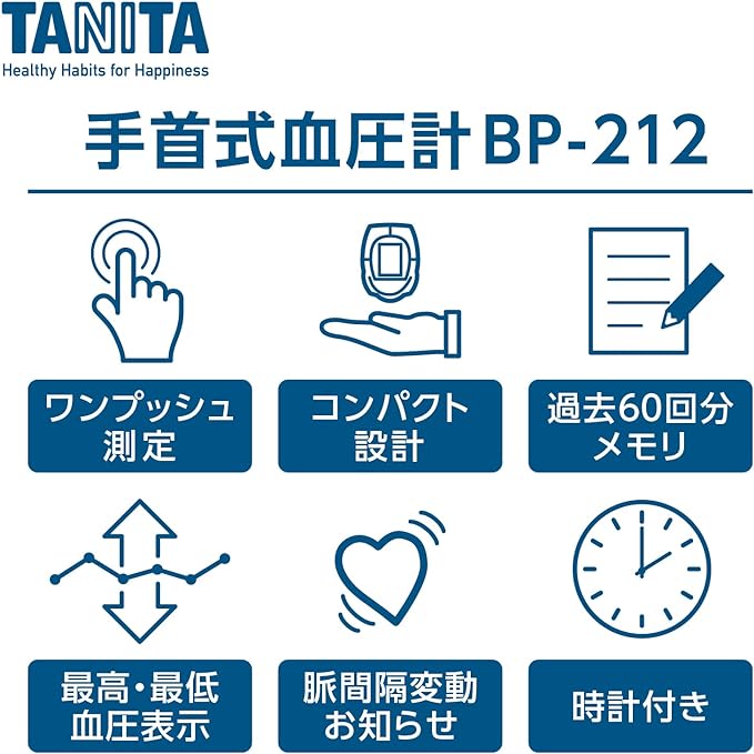 Tanita Wrist Blood Pressure Monitor BP-212 White BP-212-WH - BeesActive Australia