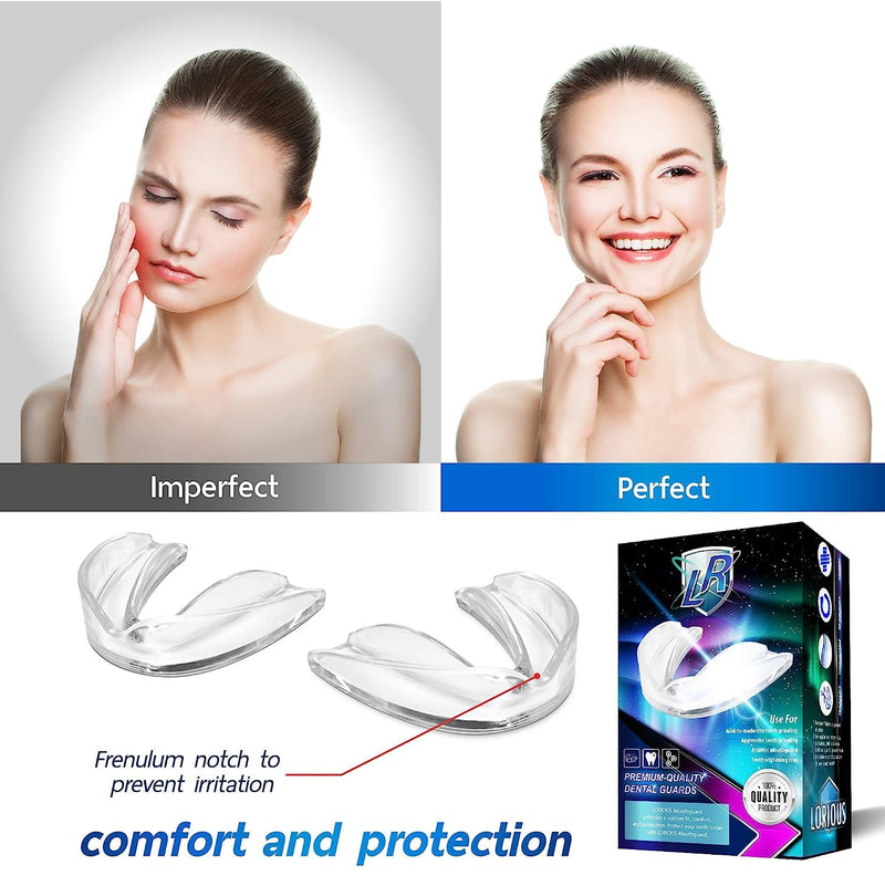 Mouthguard - One Size Fits All Premium Set of 6 BPA Free Moldable, Customizable and Trimmable Medical Grade Mouth Guard for Grinding Teeth Clenching Bruxism, Sport Athletic, Whitening Tray Adults / 6 Pcs / 1 Size