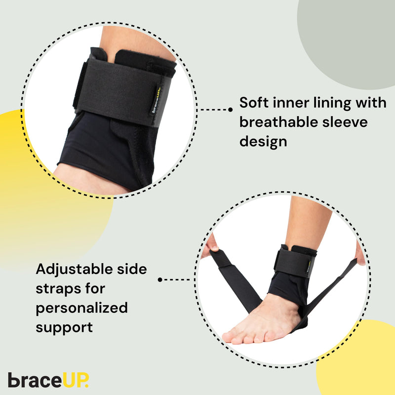 BraceUP Ankle Brace - Relieve Pain, Enhance Stability for Foot Pain, Sprained Ankle, Achilles Tendonitis, Men and Women - BeesActive Australia