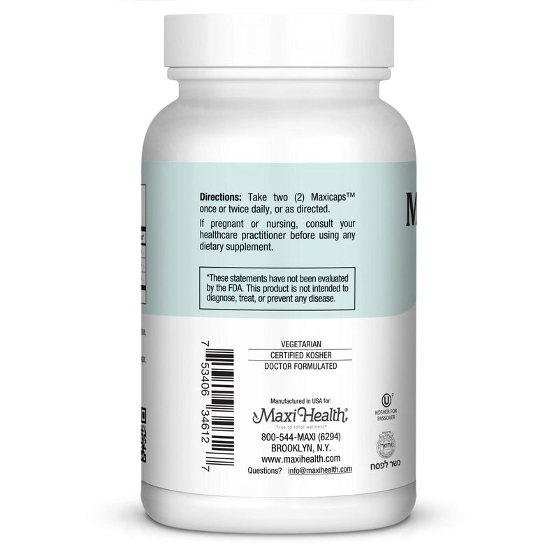 Maxi Kosher for Passover Calm Serenity and Relaxation Support Capsules, 120 Count | Kosher | L-Theanine Supplement with Taurine, Vitamin C & Calcium | Calm & Stress Support | Non-GMO | Doctor Formulated
