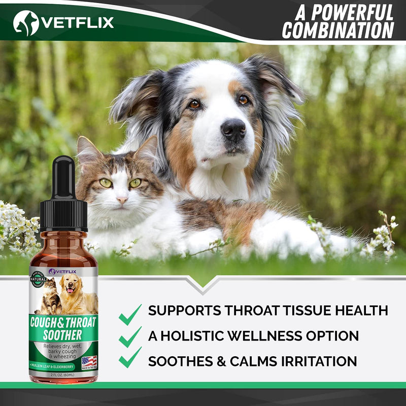 Cough Relief + 10 in 1 Pet Vitamins Bundle for Dogs, Cats, Puppies, and Kittens - Made in USA - Supports Respiratory, Immune, Joint, Skin, and Digestive Health - 2 Fl Oz Each