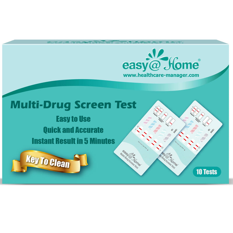 Easy@Home 5 Panel Drug Test Kit : THC, BZO, COC, MET, OPI, 10 Pack Instant Urine Multi-Drug Tests for Tracking Detox Employment Screen -#EDOAP-654 10 Tests