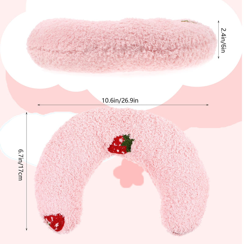 3 Packs Cat Pillows for Indoor Cats, Ultra Soft Fluffy Cat Calming Pillow, Half Donut Cudd ler with Cute Embroidery Pattern Providing Support of Pet Neck, Machine Washable