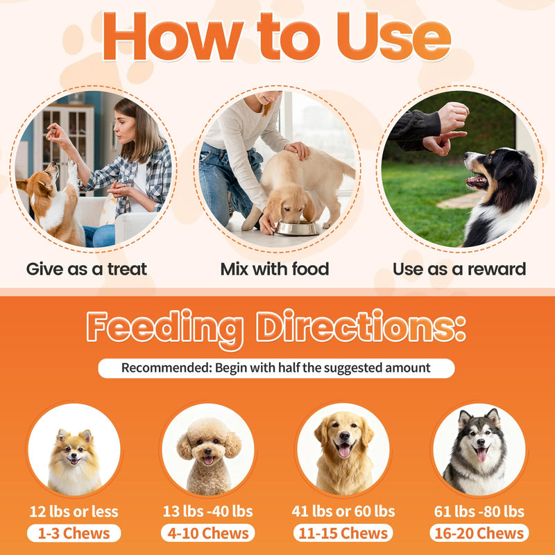 Dog Vitamins and Supplements, 16-in-1 Dog Multivitamin Soft Chews, Daily Nutrition Support for Energy, Heart, Skin & Coat, Digestion, with Taurine, Omega 3, Zinc & B Vitamins, 500 Ct for All Breeds