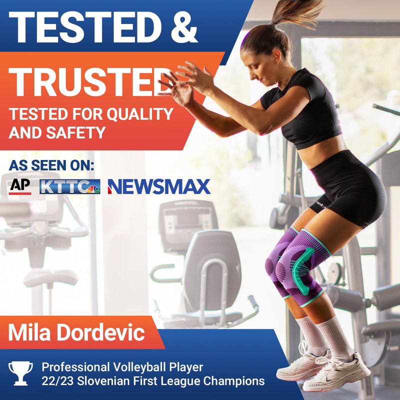 DR. BRACE ELITE Knee Brace with Size Stabilizer (2 Pack) Knee Brace for Women & Men, Workout, Sports, Daily Knee Compression Sleeve for Maximum Knee Pain Support & Fast Recovery (Galaxsis, Medium) Galaxsis - BeesActive Australia