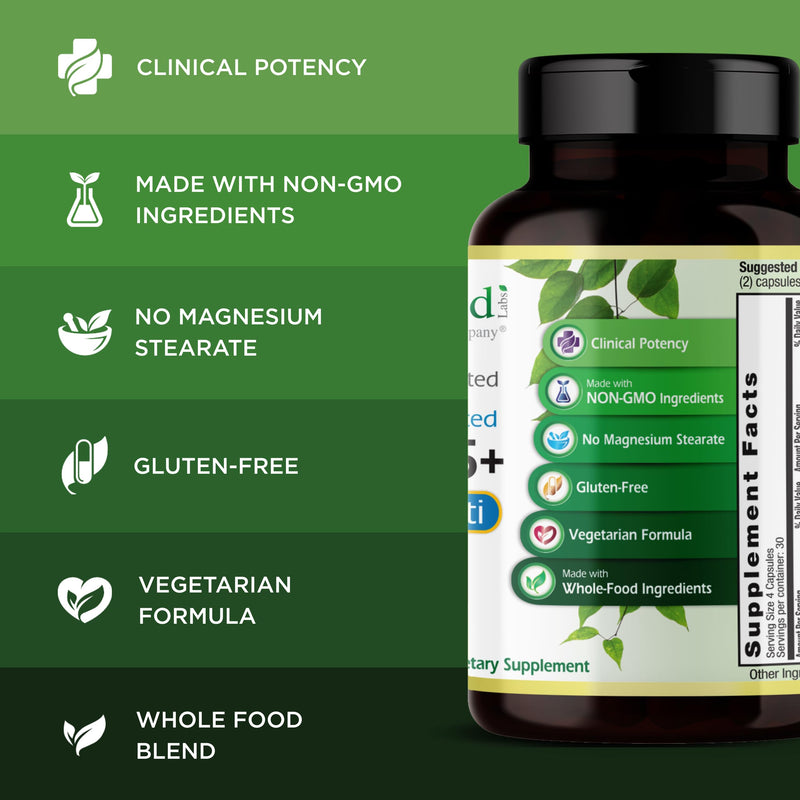 EMERALD LABS Men's 45 Plus Clinical Multi, 120 Capsules (30 Servings) | Multivitamin for Heart Health & Vitality Support, Whole-Food & Probiotic Blend, Non-GMO & Gluten-Free