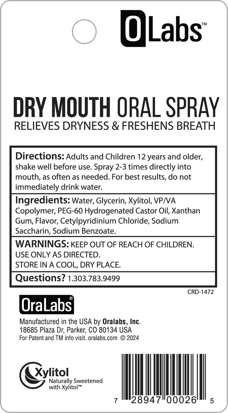 Dry Mouth Spray - Sugar Free, Alcohol Free, Mint Breath Spray with Xylitol, 2 Pack - 4 (0.25 oz) Travel Size Sprays Total 2 Pack Pocket Size - BeesActive Australia