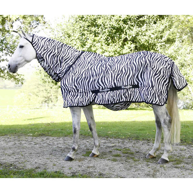Kerbl 326123 fly rug zebra including neck part zebra look 135 - BeesActive Australia