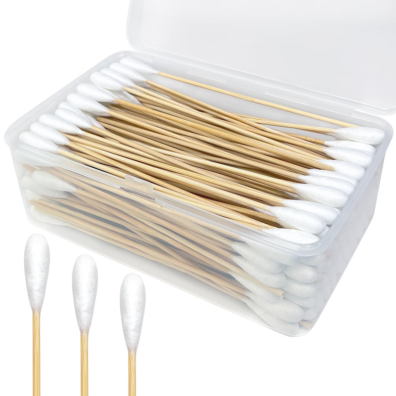 200-Pack of Long, Large Dog Ear Swabs with Bamboo Sticks: Perfect for Dog Ear Cleaning and Infection Treatment. Gentle, Effective, and Eco - Friendly for Pet Hygiene Large Tips 200PCS