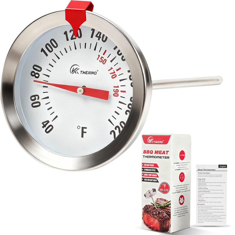 Instant Read Meat Thermometer 2'' Cooking Thermometer Kitchen Thermometer for Cooking for Liquid, Steak, Turkey Temp Checking Analog-Classic No-frills