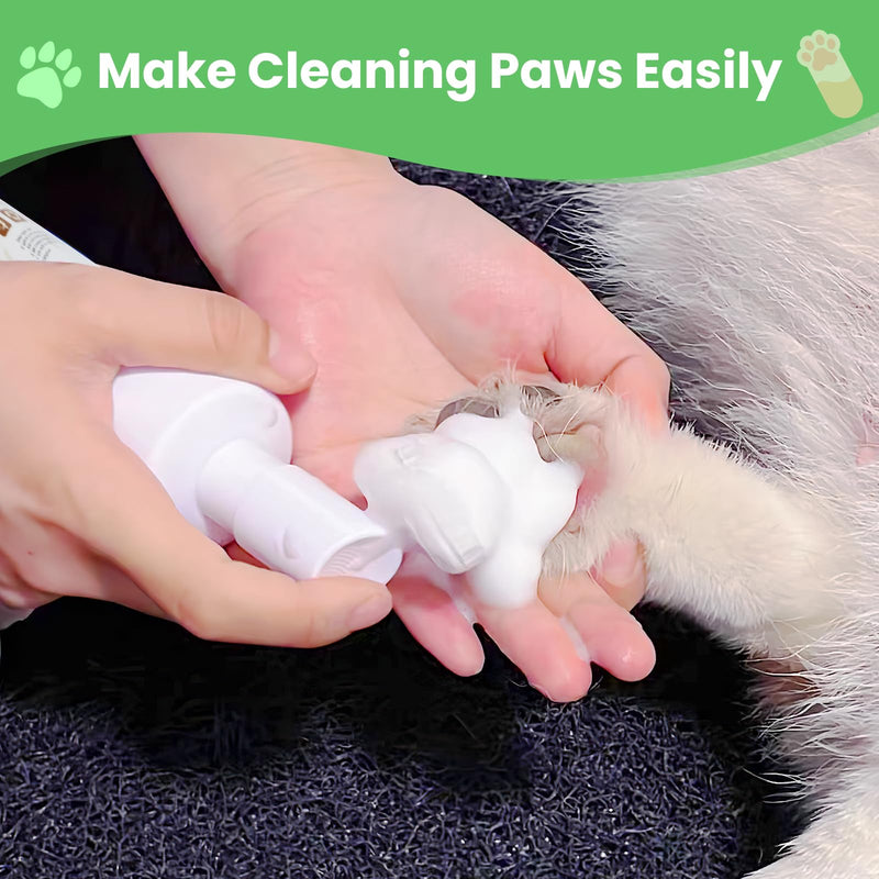 Paw Cleaner for Dogs and Cats (6.8 oz) | Clean Paws No-Rinse Foaming Cleanser| Dandelion Paw Cleanser Paw Brush for Dogs| Dog Paw Scrubber| Cat Paw Cleaner w/Absorbent Towel (Fragrance Free) Fragrance Free - BeesActive Australia