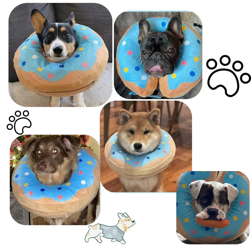 LittleBean Inflatable Neck Brace Dog Cat Protective Collar Collars for Pets Dog Collar Leak Protection for Recovery After Surgery or Wounds (Pink Donuts, [Neck: 16"-18.5"] XL) Pink Donuts - BeesActive Australia