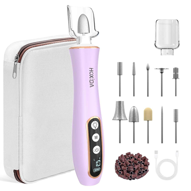 Professional Manicure Pedicure Kit with 360° LED Light&10 Speeds&Memory Mode, Cordless Electric Nail Drill, Pedicure Tools for feet,Hand Foot Care Nail File for Thick Nail Toenail Cuticle, with Case - BeesActive Australia