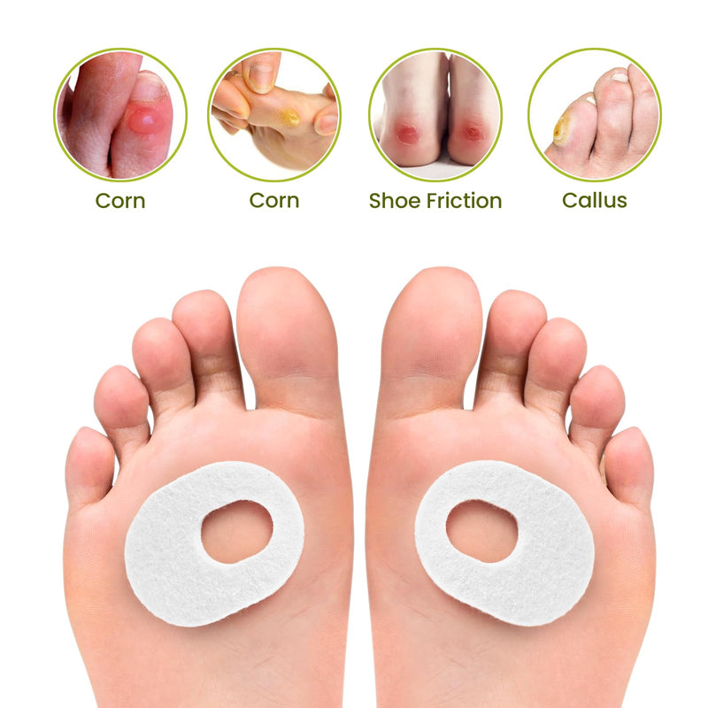 Bukihome Callus Cushions Corn Removers for Foot Bottom, 1/5" Thick Oval Corn Removers Callus Pads, Adhesive Corn Pads for Men & Women - Relieve Friction, Pressure & Shoe Rubbing (White, 42 Count) White - BeesActive Australia