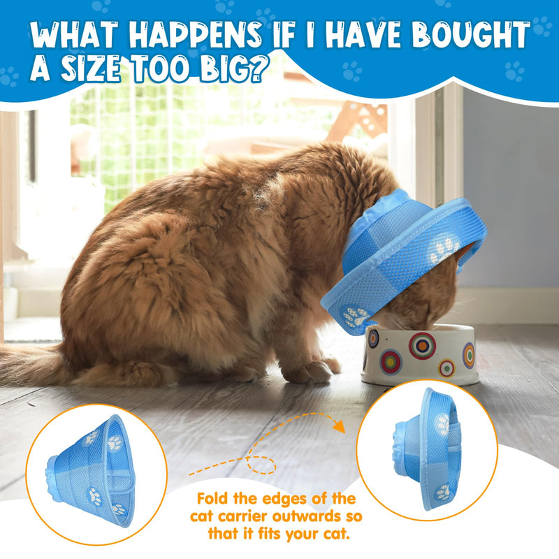 Neck collar cat, foldable soft protective collar cat Elizabethan collar, recovery collar soft collar cone after surgery and injuries (blue, L) blue - BeesActive Australia