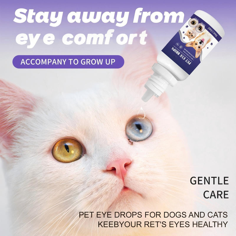 JoanofArc Pet Eye Drops for Dog & Cat, Eye Wash for Dogs & Cats, Soothing Eyes Drops for Dog & Cat Relieve Itching & Irritation, Natural Formula Supports Daily Cleaning Tear Stain Removal 15 ML