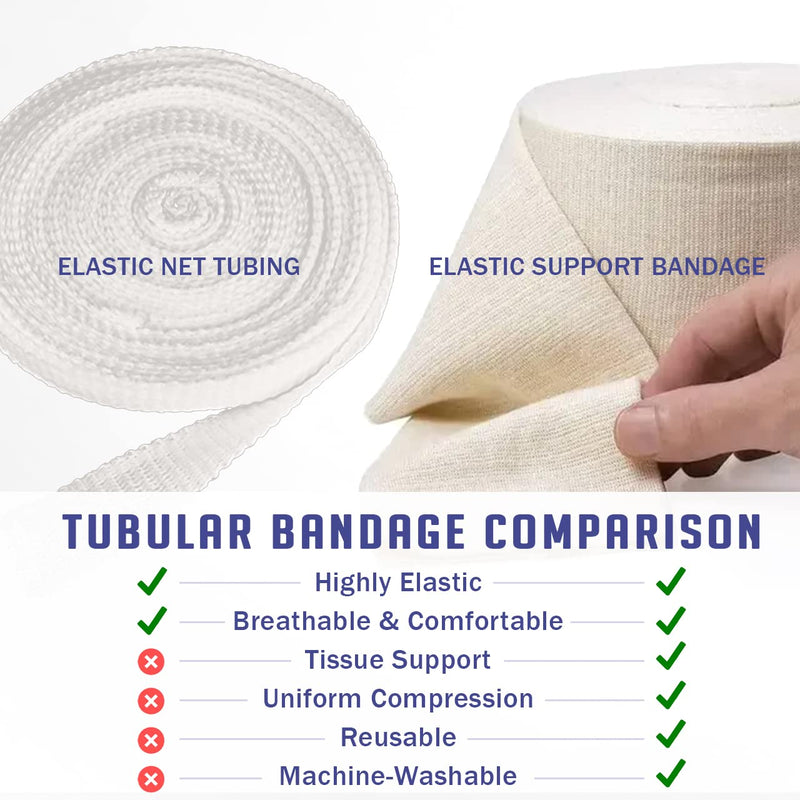 EVERLIT Elasticated Tubular Support Bandage | Stockinette Tubing for Large Arm, Knees, Legs | Light to Moderate Compression Bandage Roll For Tissue Support (Size G | 4.5" x 11 yd) Size G | 4.5" x 11 yd - BeesActive Australia