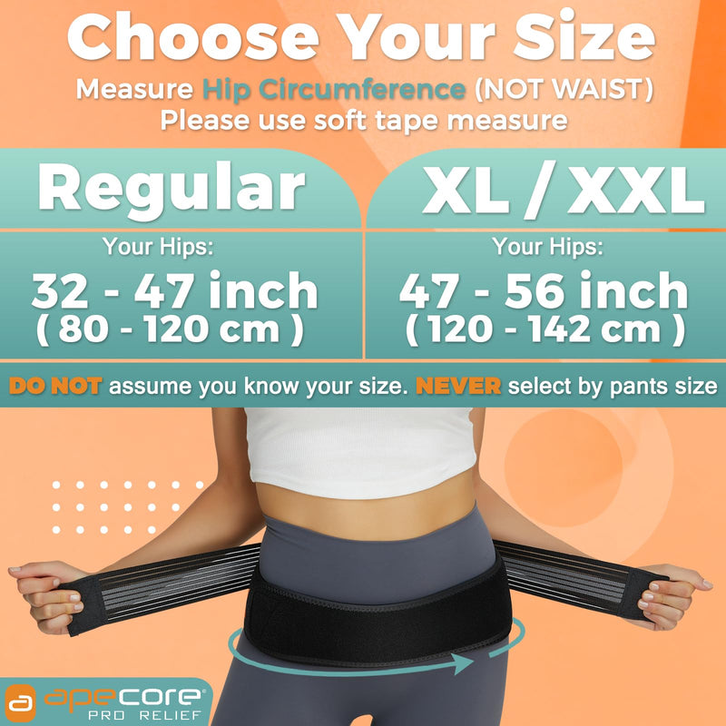 Sacroiliac SI Joint Hip Belt for Women and Men That Alleviates Sciatic, Pelvic, Lower Back, Leg and Sacral Nerve Pain Caused by Si Joint Dysfunction. Si Belt Hip Brace Support (Regular) Grey REGULAR (Hip Size 32”-47” inch) - BeesActive Australia