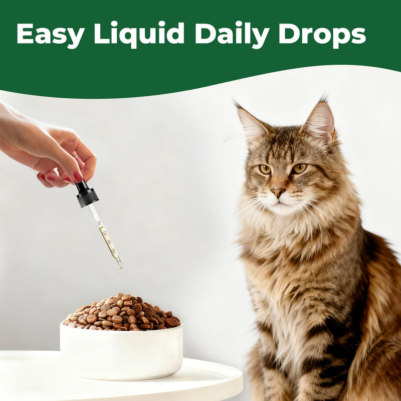 Thyroid Support Drops for Cats, Appetite Stimulant for Cats with Bladderwrack, Astragalus, Eleuthero & Nettle, Metabolic Balance, Weight Support & Daily Vitality, Liquid Herbal Cat Supplement, 2 fl oz