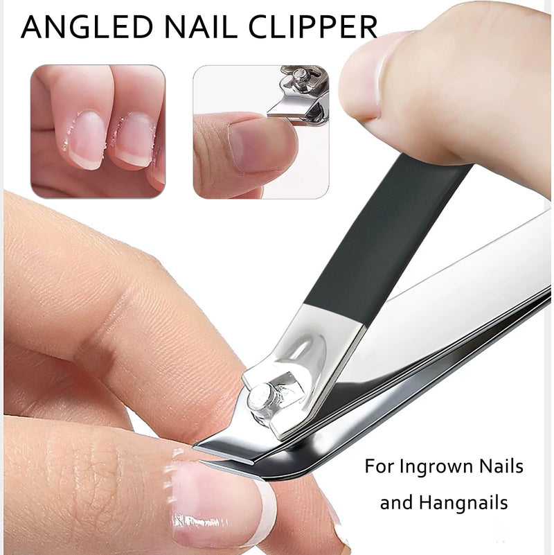 Ingrown Toenail Clipper Nail Cutter Pedicure Knife Thick Nail Clipper Senior Callus Remover Tools Men Women 12-in-1 Kit (Black)