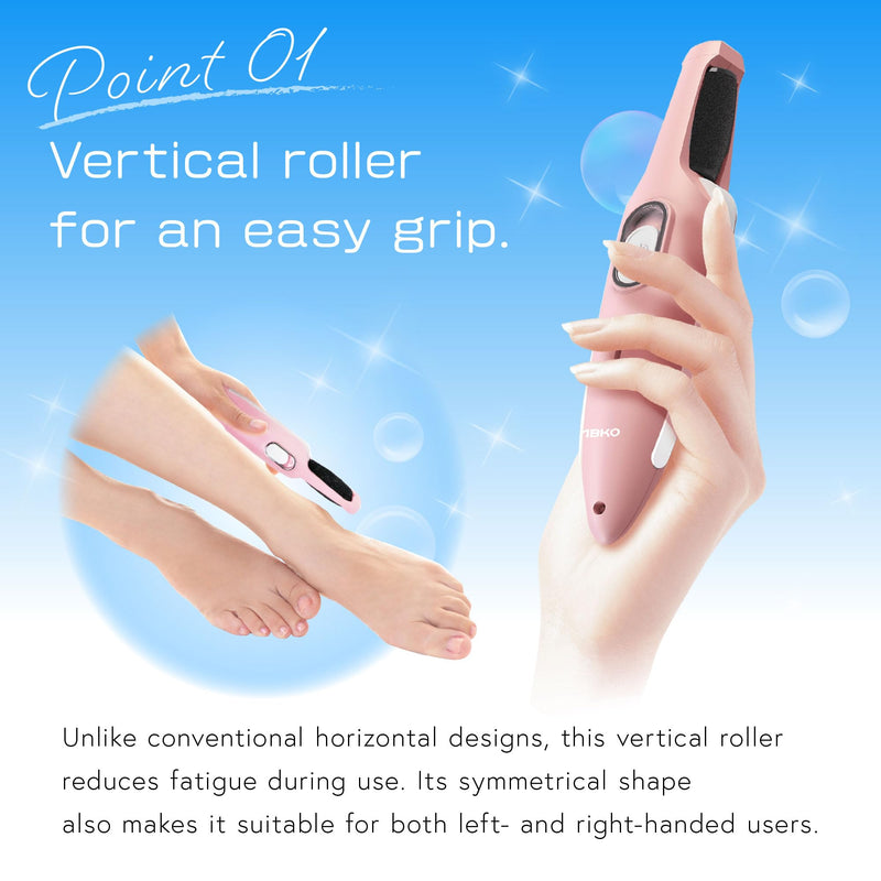 Electric Callus Removers for Feet, Slim Portable ShineRoller, Rechargeable Compact Portable Electronic Foot File Pedicure Kits, Dry Skin for Smoother, Foot Care for Dead Skin Ideal Gift (Pink) Pink - BeesActive Australia