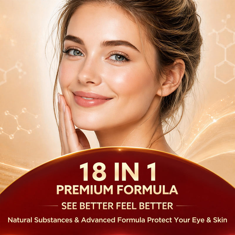 18-in-1 Astaxanthin 24mg & Lutein 40mg with Zeaxanthin Supplements, Fresh Microalgae Source with Lycopene, Grape Seed, Vitamin E, & More Supports Eye, Skin, Antioxidant, 8 Month Supply, 240 Softgels