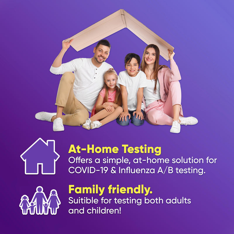 WELLlife Covid-19/Flu A&B Home Test, Flu Test 3-in-1 Covid Flu Home Test Kit FDA Authorised Covid Test Result in 10 Minutes Self Cheking at Home, 1 Test 1T
