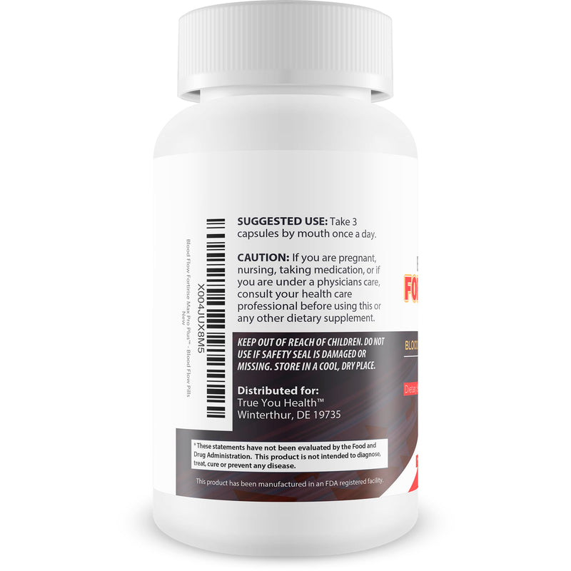 Blood Flow Fortirise Max Pro Plus - Improved Formula - Our Best Blood Flow Supplement For Men - Healthy Blood Flow Support - Blood Circulation Pills - Pressure Supplement Nitric Oxide Blood Flow Pills