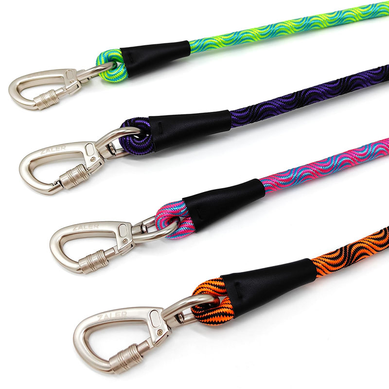 Rope Dog Leash, 4/5/6/10/15/20/30/50 Foot Heavy Duty Dog Leashes with Carabiner, Nylon Pet Dog Lead for Large and Medium Dogs (6FT, Black Orange) 6FT*1/2" - BeesActive Australia