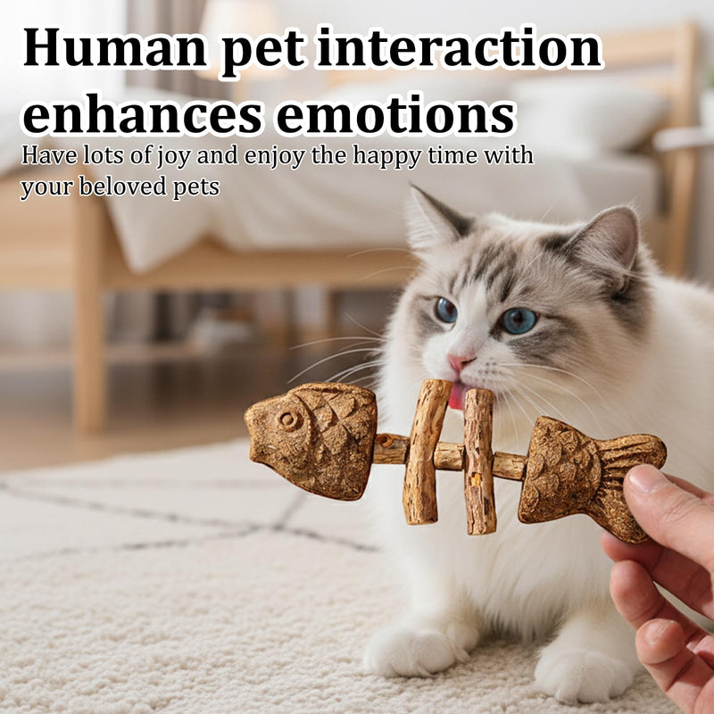 3-Piece Fishbone Cats Purrident Cat Dental, Purrident Cat Chew, Purrident for Cats, Dental Health for Cats, Natural Teeth Cleaning Stick, Apply to for Indoor Cats and Kittens(Mxed Flavor)